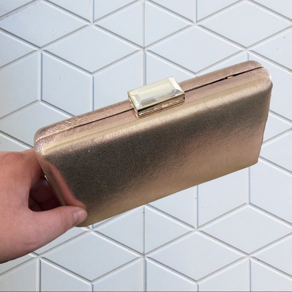 NWT Nordstrom Metallic Box Clutch - Picture 8 of 9